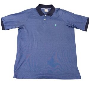 Brooks Brothers Performance Polo Shirt Mens L Blue‎ Golf Tree Logo